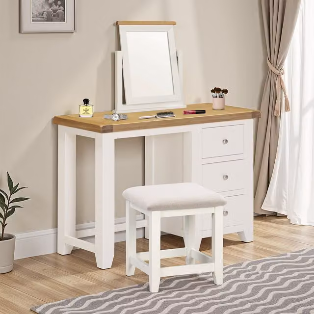 Seconique Classic White Lacquered Wood Dressing Table