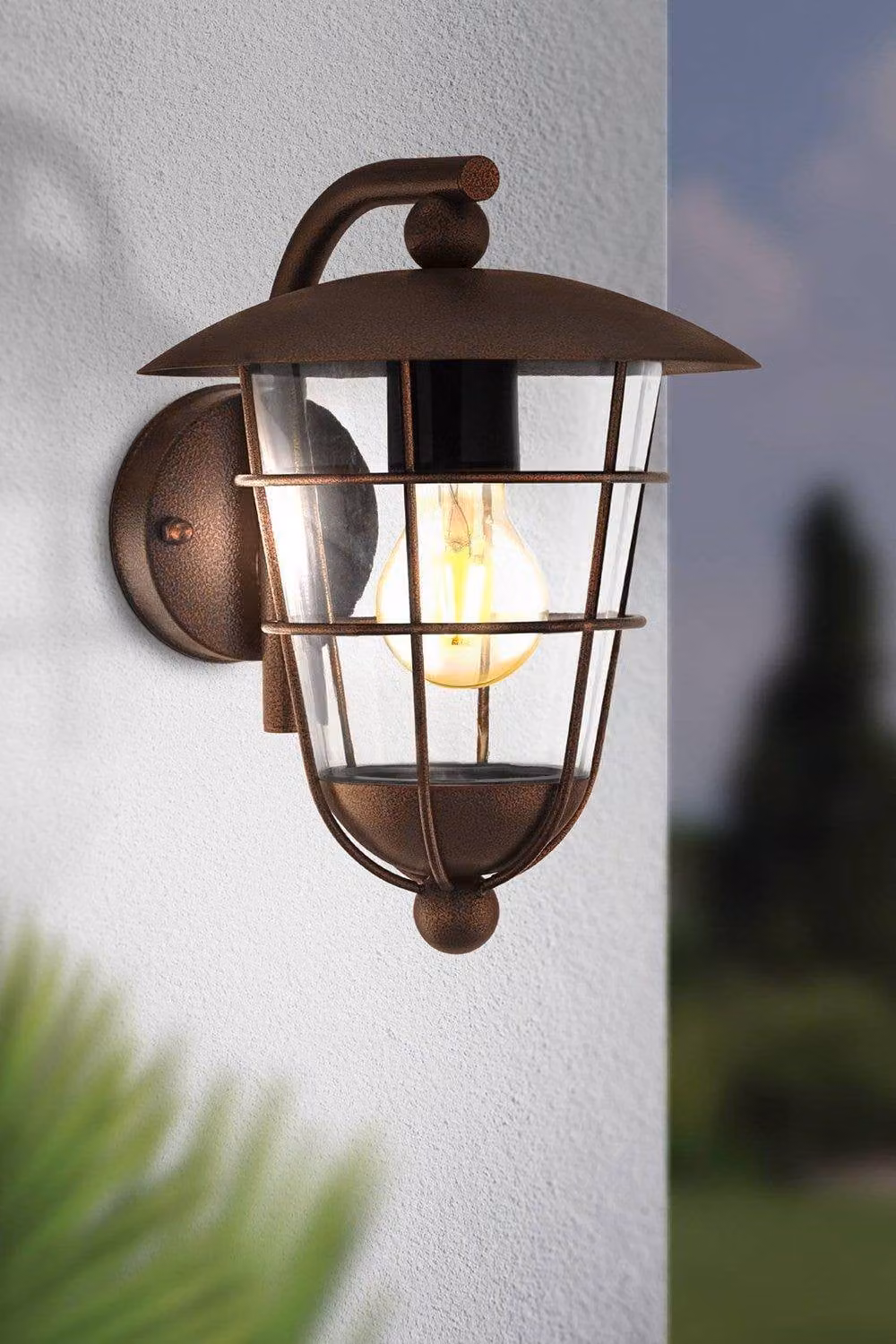 Eglo Pulfero Lantern Outdoor Wall Light in Dark Brown – 2