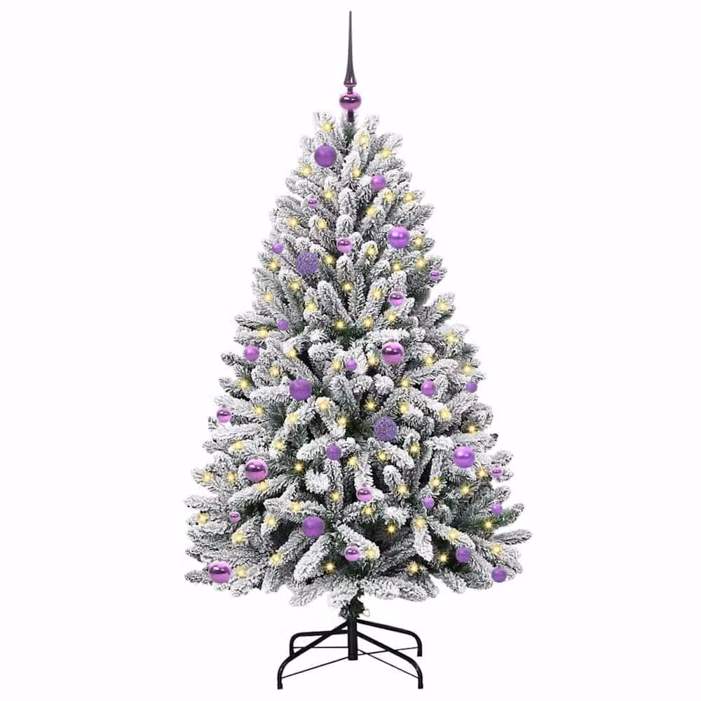 Berkfield Home Artificial Christmas Tree in Green and White, Height: 150 cm – 3