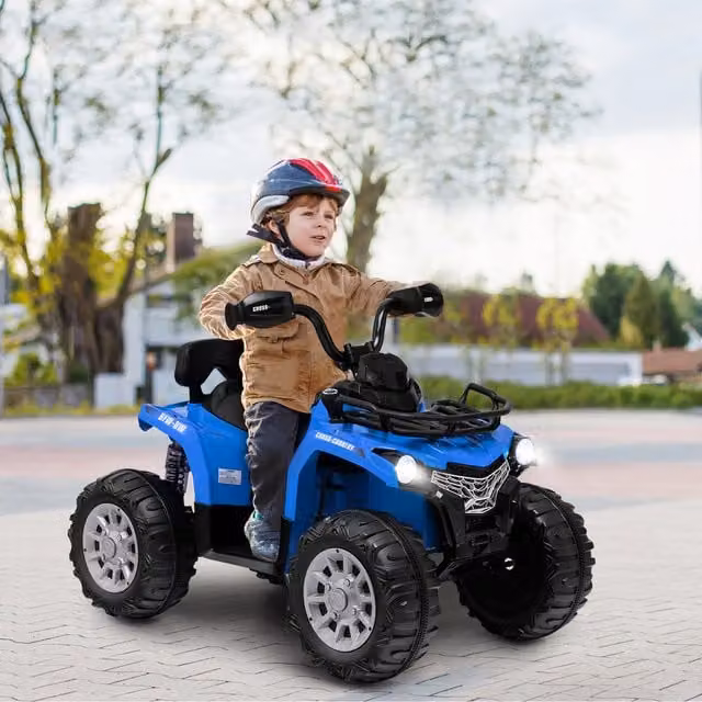 Costway Blue Electric Kids Ride On ATV with Light and Sound Effects