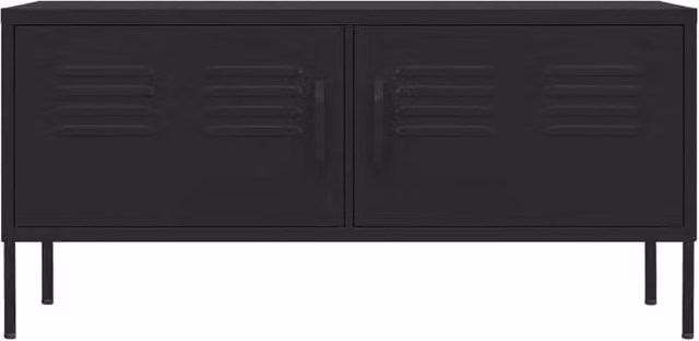 Berkfield Home Industrial Black Matt Metal TV Cabinet W/D/H: 105 x 35 x 50 cm – 1