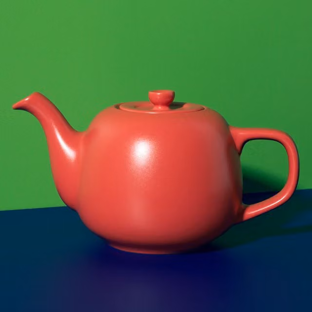 La Cafetire Classic Ceramic Teapot, Red, 600ml