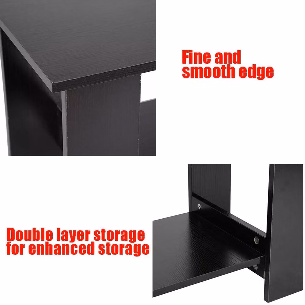 Kelvenix Modern Black Rectangular Coffee Table W/D/H: 80 x 40 x 42 cm – 4