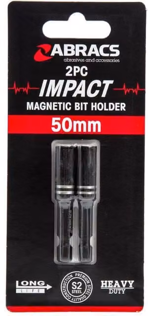Abracs Expert Impact Magnetic Bit Holder, 2 Pack, Black – 1