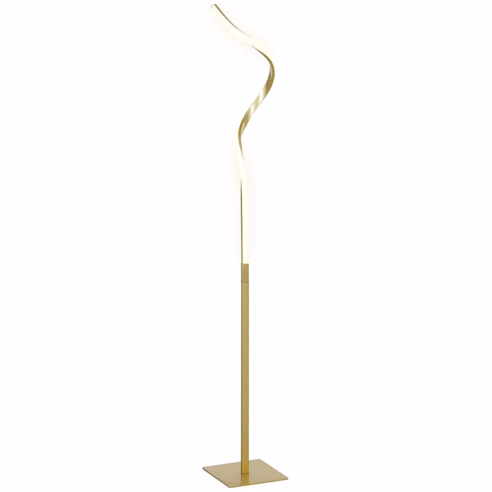 Wyld Haus Gold Tone Dimmable LED Spiral Floor Lamp with Foot Switch, Height: 145 cm – 2