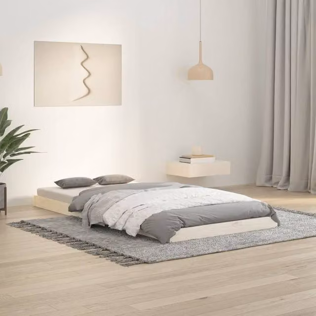 Berkfield Home Single Solid Wood Pine Bed Frame, White, W/D/H: 90 x 190 cm