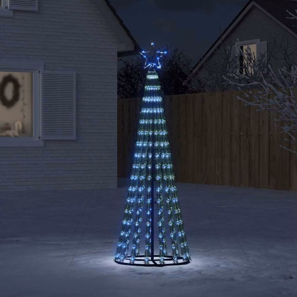 Berkfield Home Christmas Tree Light Cone with 275 LEDs in Blue, Height: 180 cm – 2