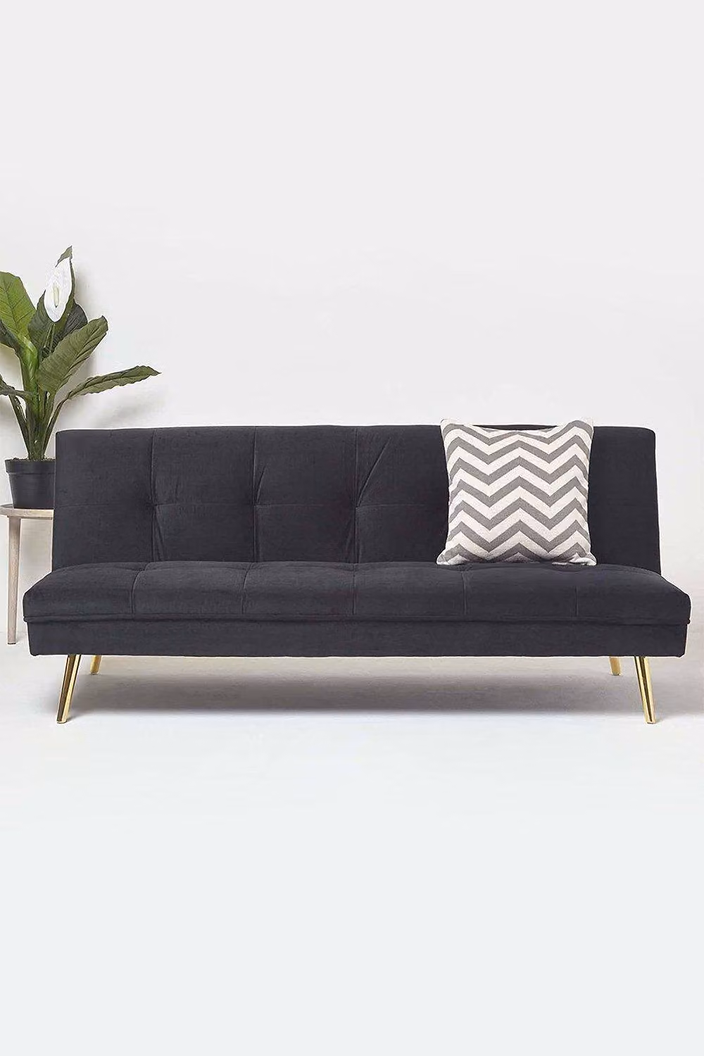 Homescapes Laurie Black Velvet Click Clack Sofa Bed – 2