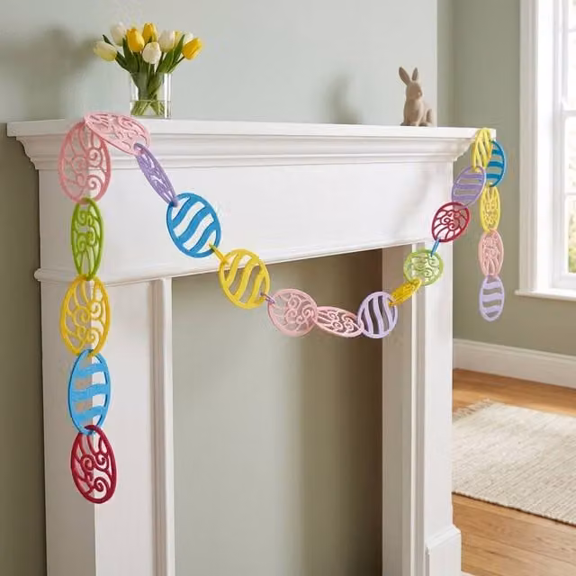 Garden Greatness Multicolour Felt Easter Egg Hanging Garland