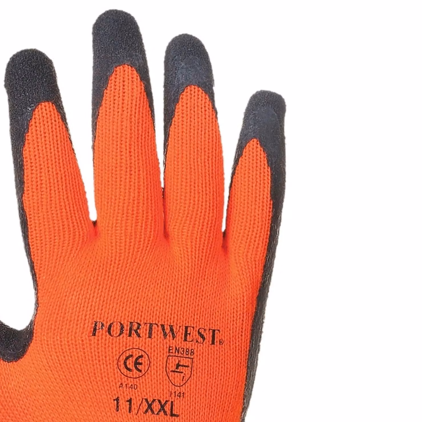 Portwest Thermal Grip Gloves A140 Orange and Black, Pack of 2, Size: XL – 2