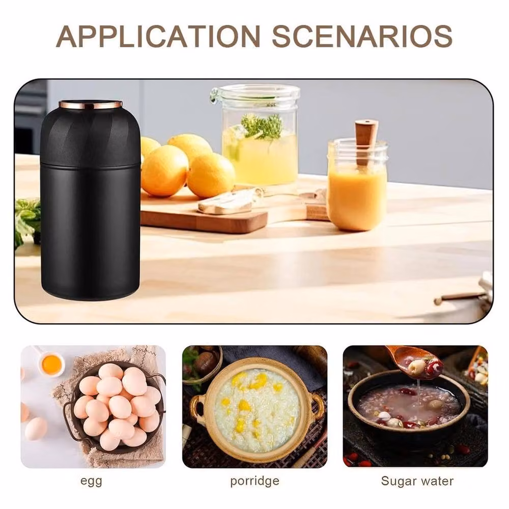 FLAVORA Stainless Steel Leakproof Hot Food and Soup Thermos Flask, Black, 500 ml – 4