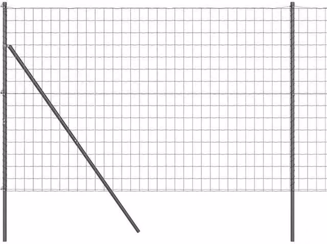 Berkfield Home Modern Euro Fence Grey and Black Steel Round Mesh, W: 10 m, H: 1.5 m