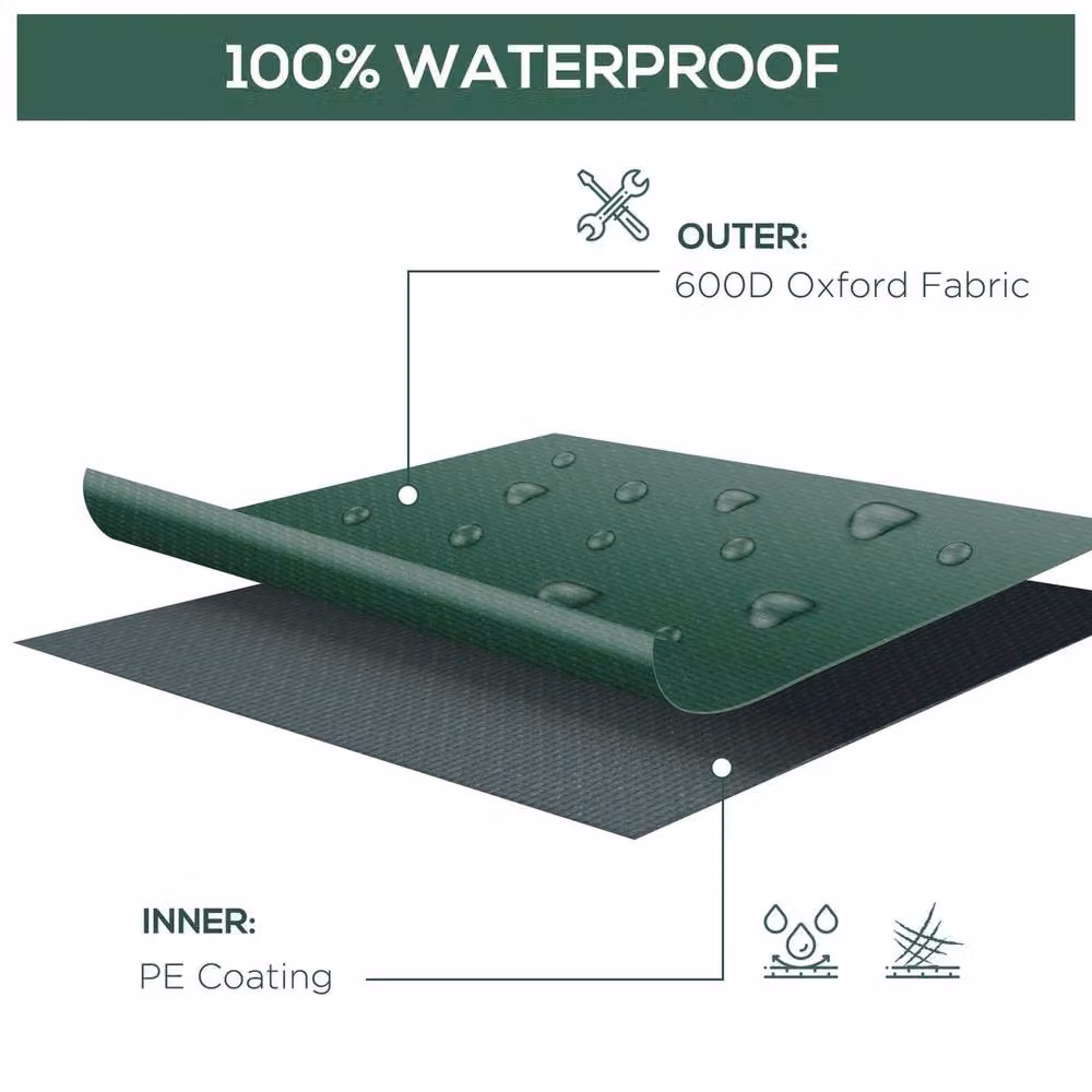 EONLION UV Rain Protective Cover in Green, W/D/H: 135 x 135 x 75 cm – 4