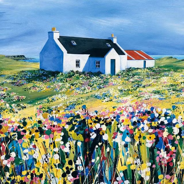 Avril Thomson Smith Fields Of Yellow Multicolour Floral Landscape Framed Canvas Print