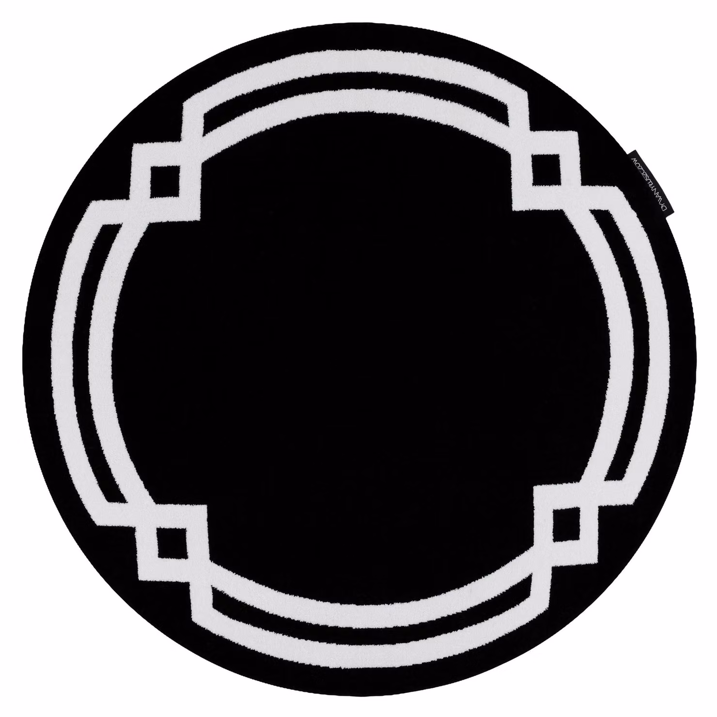 RugsX Hampton Round Geometric Art Deco Rug in Black, Diameter: 160 cm – 2