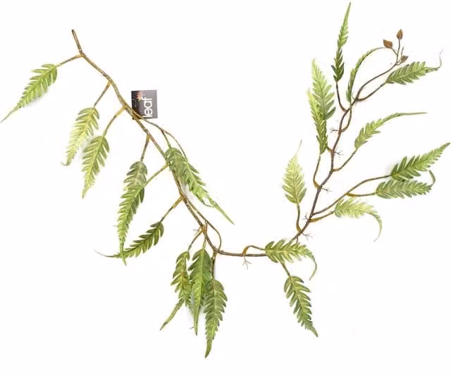 Leaf Artificial Hanging Trailing Fern Plant in Green, Height: 125 cm