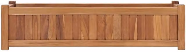 Berkfield Home Solid Teak Wood Raised Bed in Brown, W/D/H: 100 x 30 x 25 cm – 1