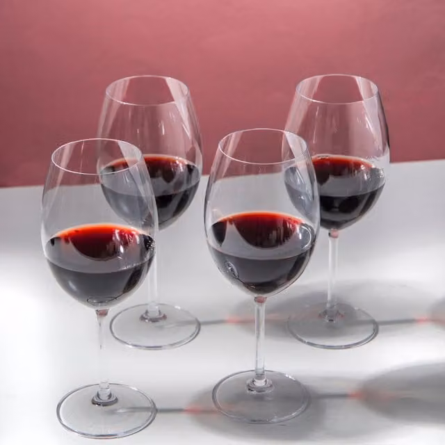 Mikasa Julie Set of Four Clear Lead-Free Crystal Wine Glasses, 610 ml per glass