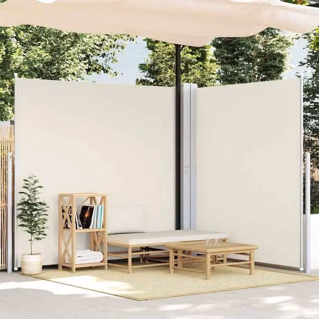 Berkfield Home Retractable Side Awning in Beige Polyester, W/H: 200 x 600 cm – 1