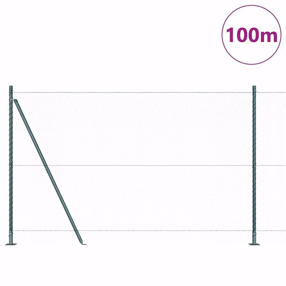 Berkfield Home Green PVC-Coated Steel Hexagon Fence, H: 160 cm x W: 100 m – 2