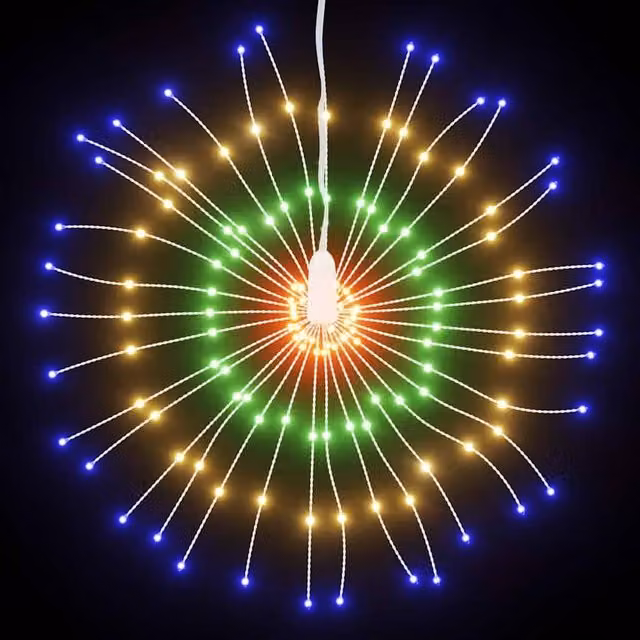 Berkfield Home Festive Christmas Starburst Light with 140 Multicolour LEDs, Diameter: 17 cm
