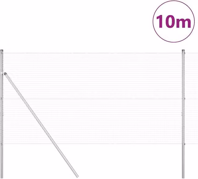 Berkfield Home Modern Rectangular Fence Post Set of 2, Galvanised Steel, Silver, H: 1 m, W: 10 cm