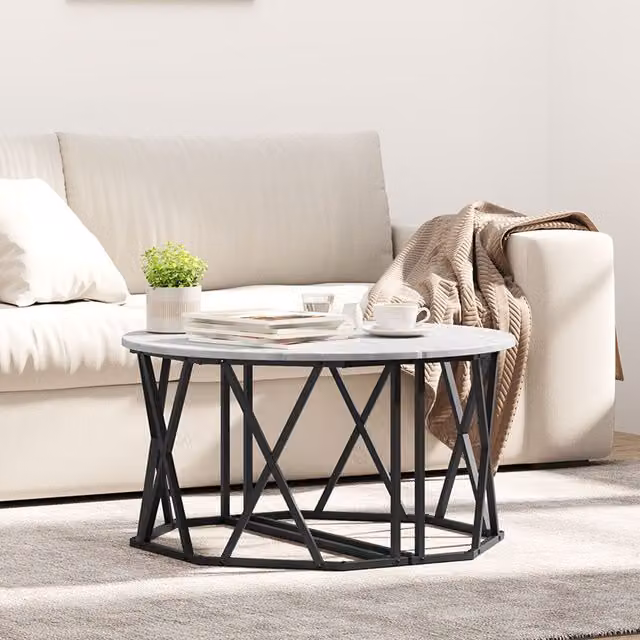 Berkfield Home Sonoma Coffee Table in Grey, W/D/H: 80 x 80 x 42 cm – 1