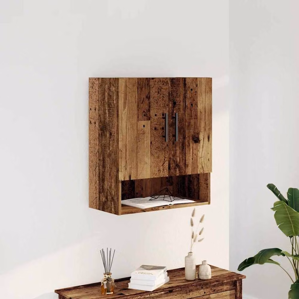 Berkfield Home Wall Mounted Cabinet in Old Wood Brown, W/D/H: 60 x 31 x 70 cm – 2