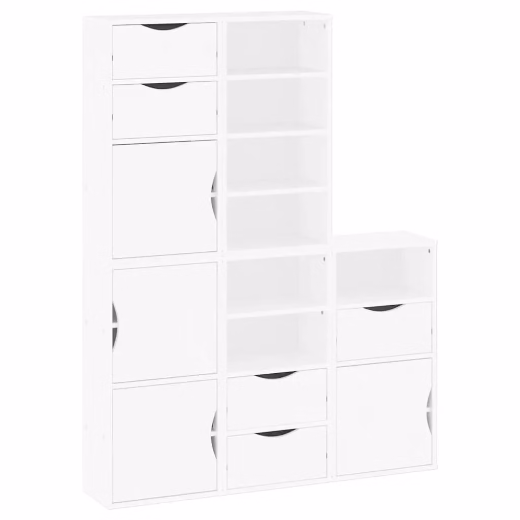 Berkfield Home ODDA Side Cabinets, 5 Piece Set in White Solid Wood Pine, W: 40 cm, D: 24 cm, H: 79 cm – 2