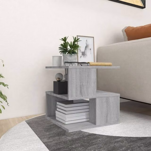 Berkfield Home Sonoma Grey Square Side Table, W/D/H: 40 x 40 x 40 cm – 1