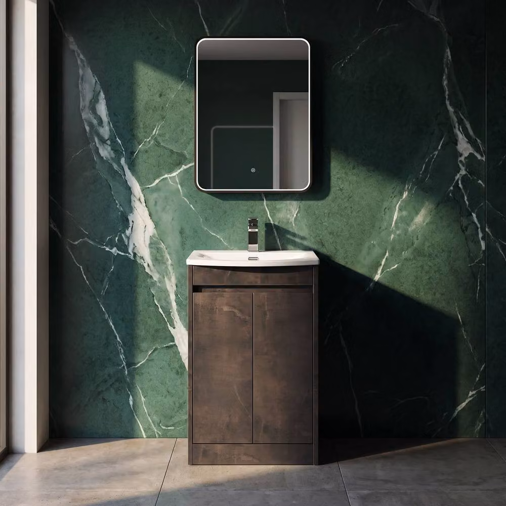 Balterley Chartley 2 Door Floor Standing Bathroom Vanity Unit with Curved Basin in Slate Grey – 6