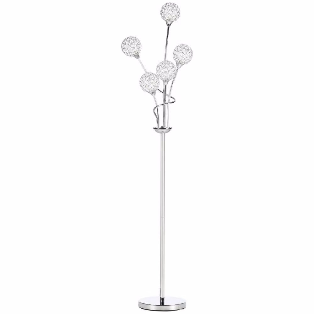 Wyld Haus Lomove 5 Light Silver Crystal and Metal Floor Lamp, Height: 156 cm – 2