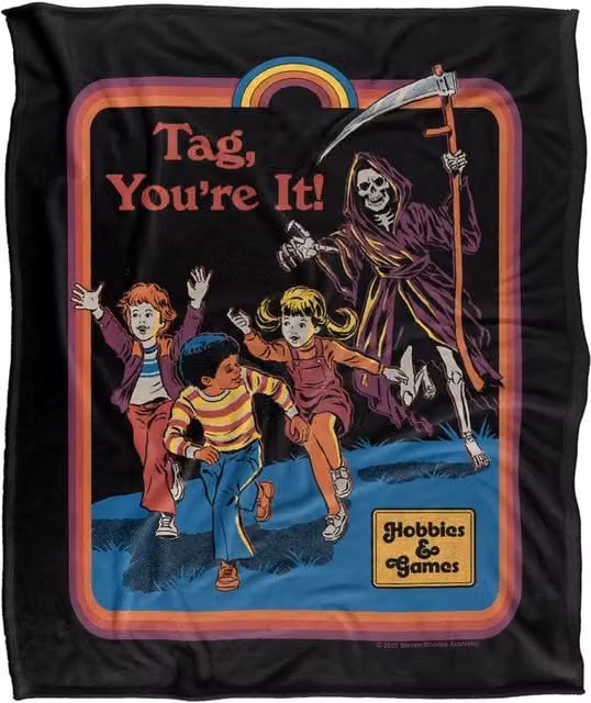 Steven Rhodes Tag You're It Multicolour Super Soft Fleece Throw Blanket W/D/H: 152 x 127 cm