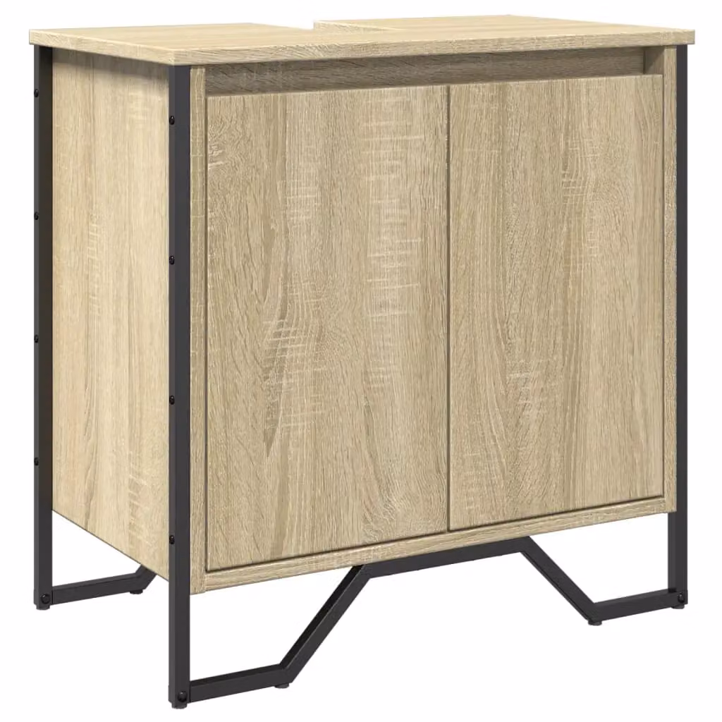 Berkfield Home Wall Mounted Bathroom Sink Cabinet in Sonoma Oak, W/D/H: 60 x 35 x 60 cm – 2