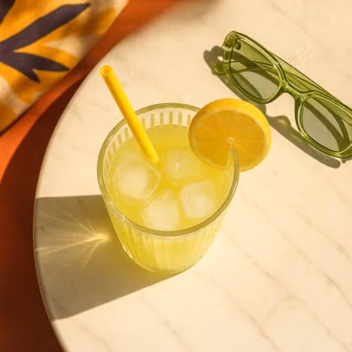 LAV Hestia Geometric Highball Tumbler Glasses, Clear, Pack of 12, 415ml – 3