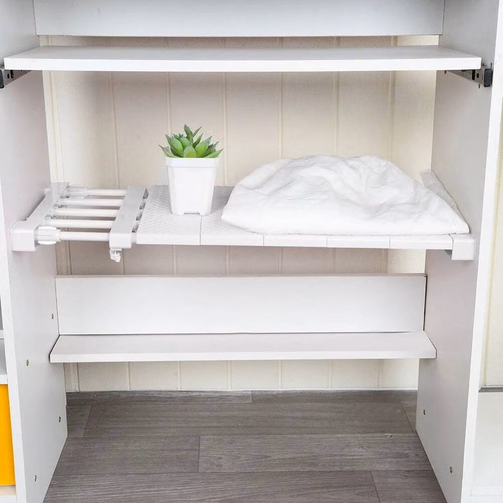 KORVIXA Adjustable Extendable Wall Mounted Storage Rack in White – 2