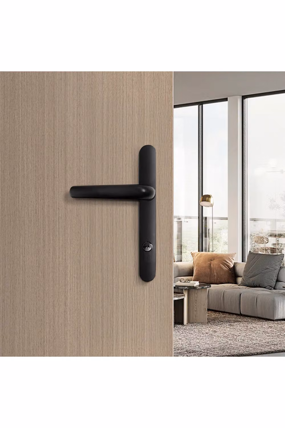 Living and Home Black Aluminum Alloy Door Handles, 1 Pair (Without Lock Cylinder) – 2