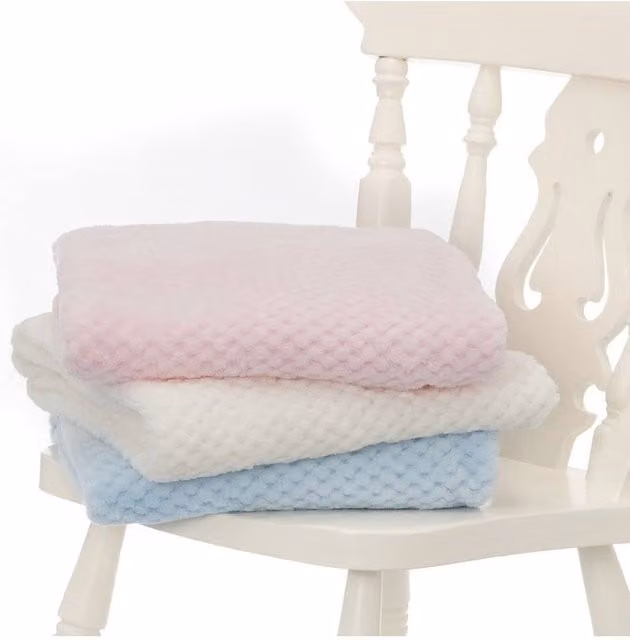 KDMD Babytown White Waffle Pique Baby Blanket