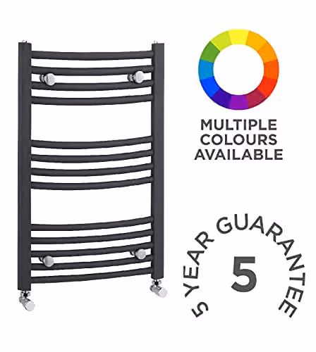 nuie MTY102 Modern Vertical Heated Ladder Towel Rail in Anthracite, W/H: 50 x 70 cm – 3