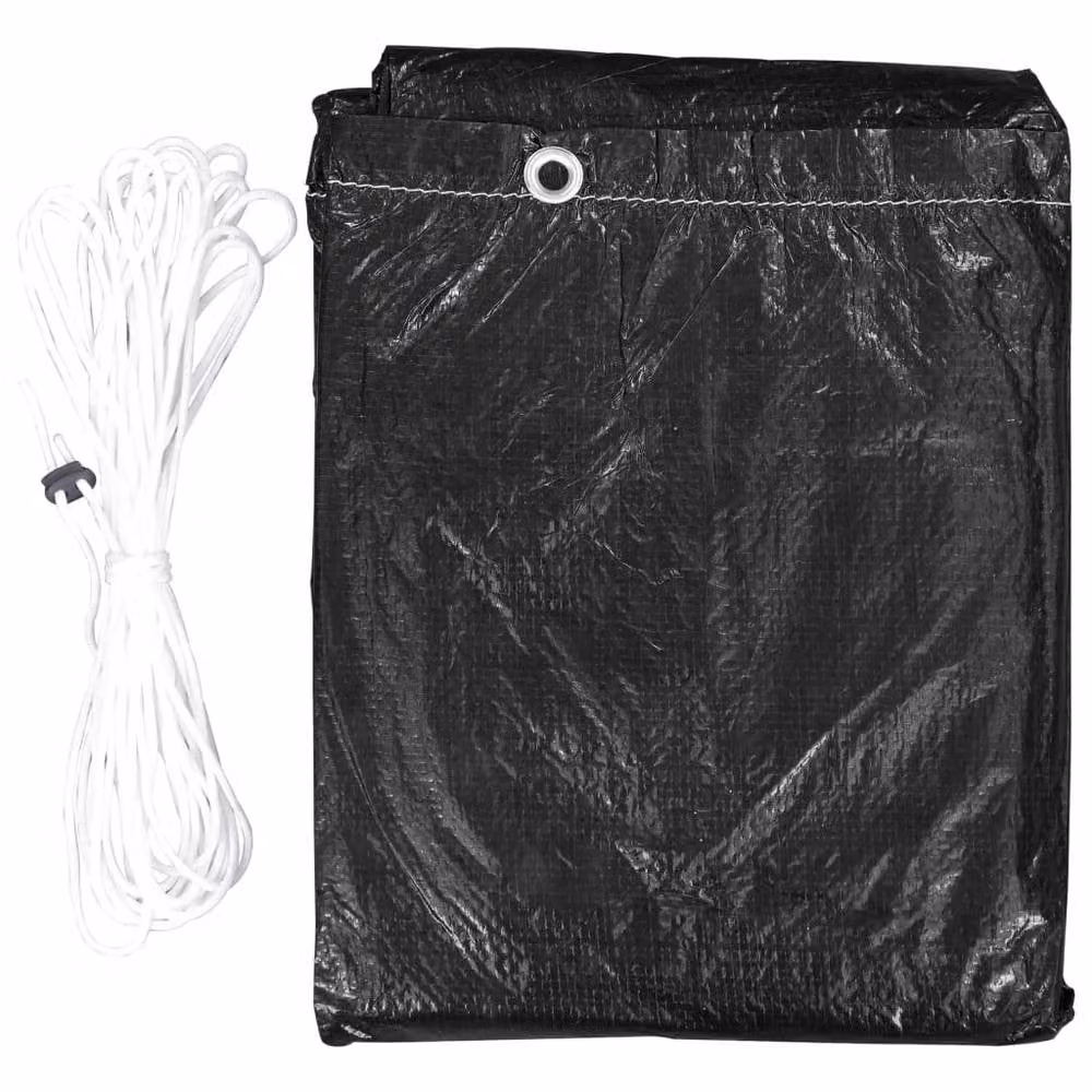 Berkfield Home Water-Repellent Garden Furniture Cover with 12 Eyelets, Black, W/D/H: 205 x 325 x 90 cm – 3