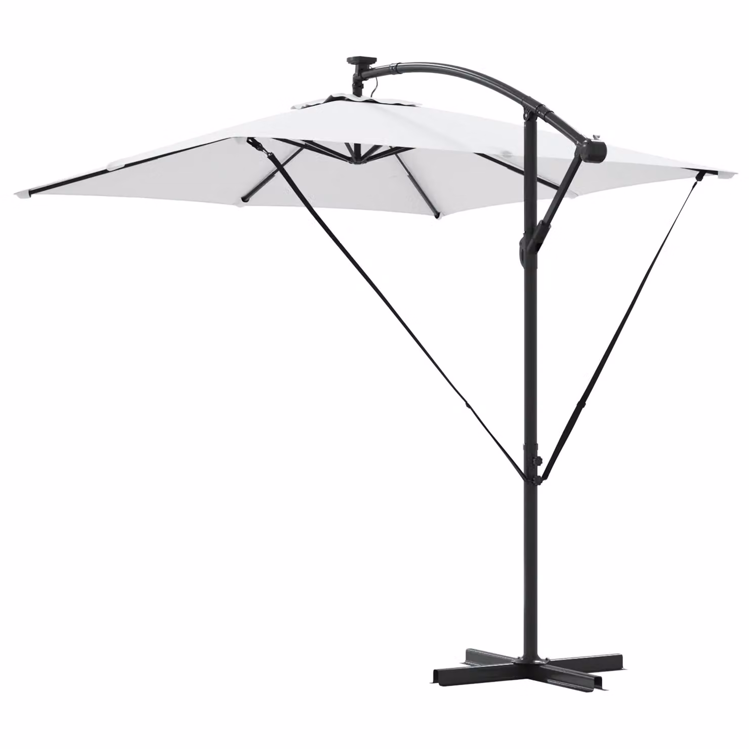 Berkfield Home Cantilever Banana Parasol in Brown and Sand, W/D/H: 249 x 249 x 250 cm – 2