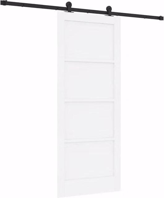 Berkfield Home Orkdal Modern Sliding Door with Hardware Set in White Lacquered Solid Wood Pine