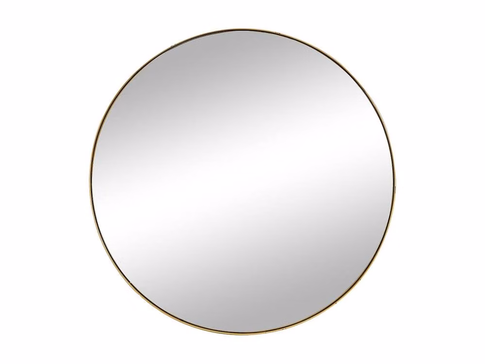JAFFREL Round Metal Wall Mirror in Gold, Diameter: 80 cm – 2
