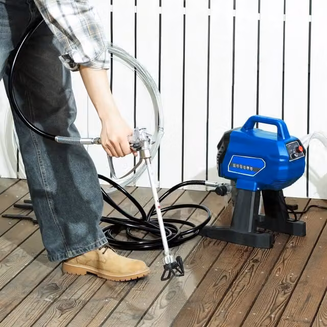 HOMCOM Airless Paint Sprayer for Wall Painting, 200 Bar, 1.5 L/min, Dark Blue