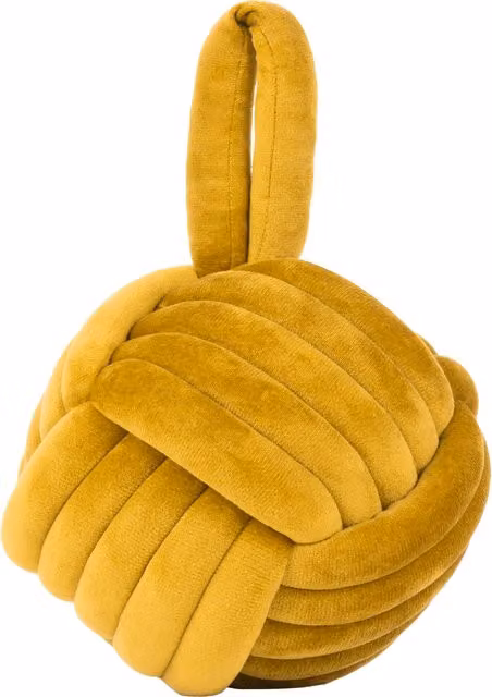Make it a Home Yellow Velvet Knot Door Stop