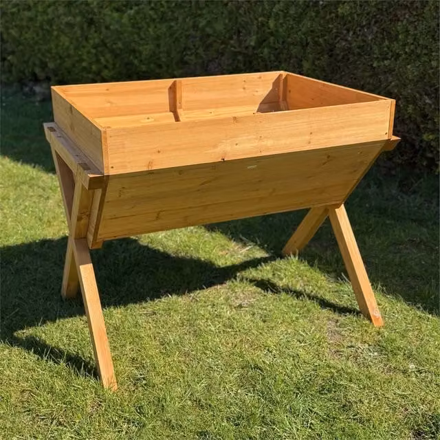 Nordara Brown Wooden Raised Bed Vegetable Garden Patio Planter