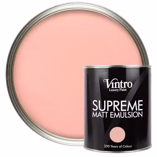 Vintro Luxury Matt Emulsion Multi Surface Paint in Salmon Pink - Dancing Salmon, 1L – 1