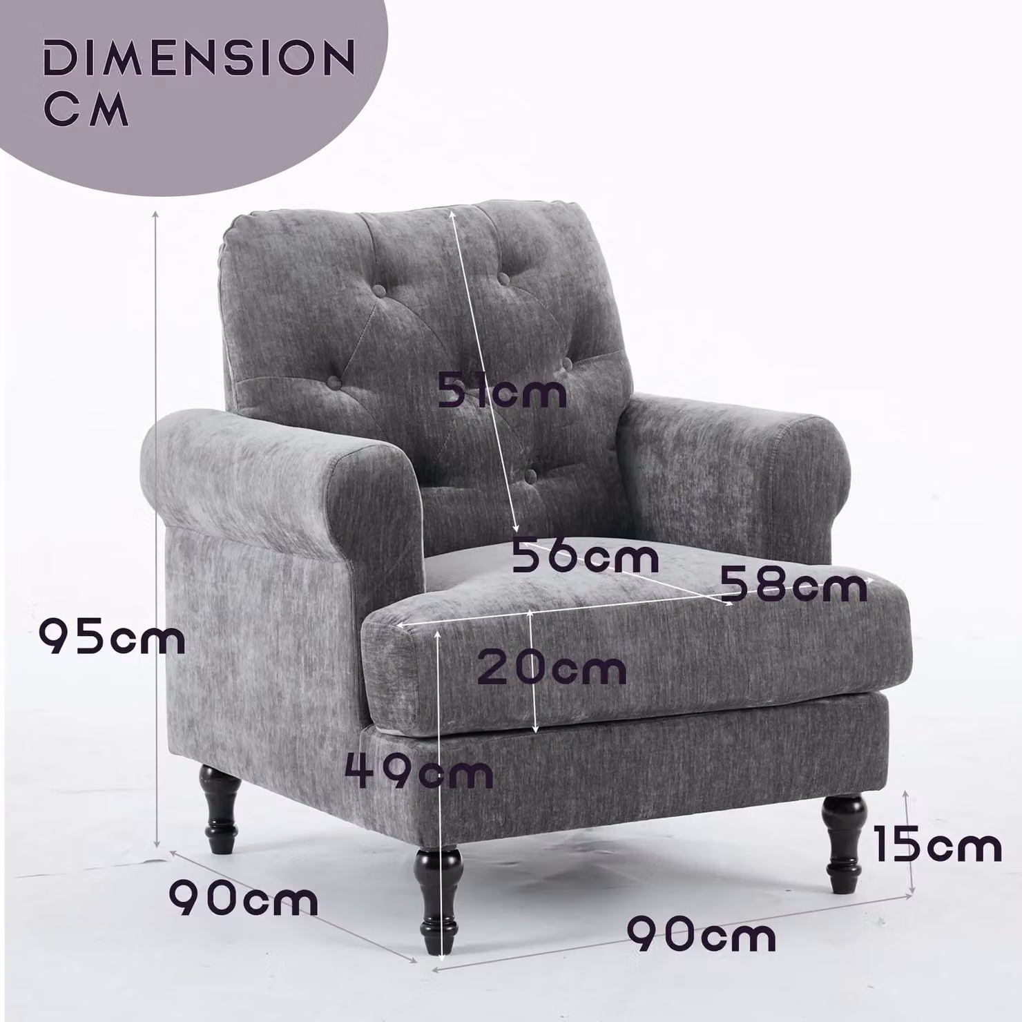 FURNITURE ONE Grey Velvet Tufted 2-Seater Sofa Set with Matching Scatter Cushions – 2