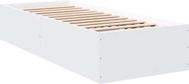 Berkfield Home Modern Bed Frame in White, W/D/H: 100 x 35 x 200 cm