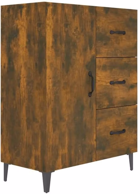 Berkfield Home Smoked Oak Sideboard in Brown, W/D/H: 69.5 x 34 x 90 cm